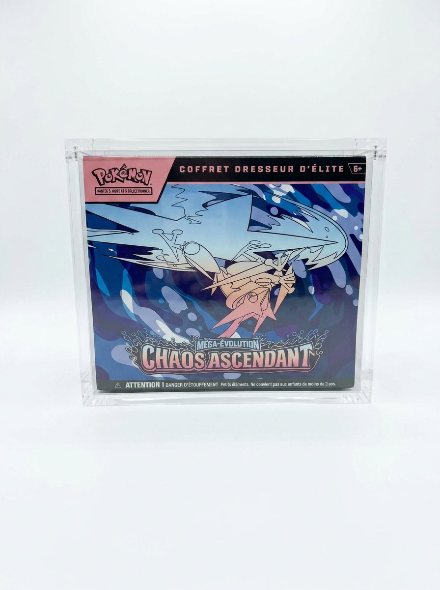 Boîte de protection acrylique 8 mm pour coffret dresseur d'élite Pokémon